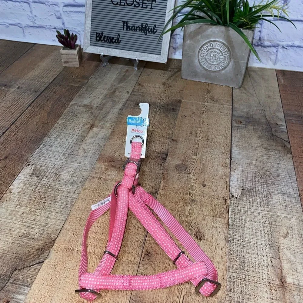💜 nwt pink polka dot dog harness‎